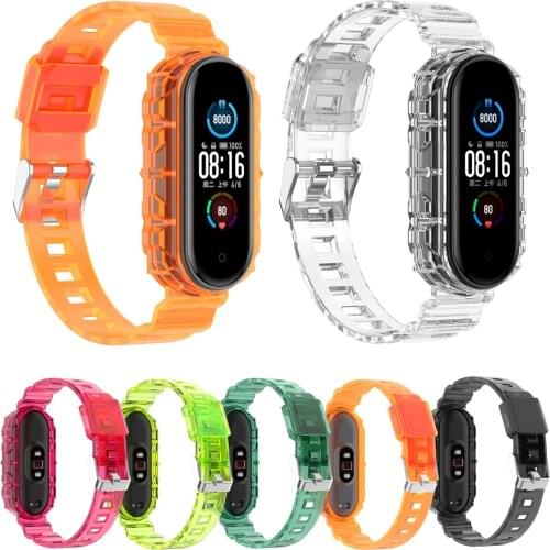 Colorful Watch Strap For Xiaomi Mi Band 5 6 Silicone Wristband Bracelet Replace Band For Mi Band 3 4 5 6 Soft TPU Wrist Strap