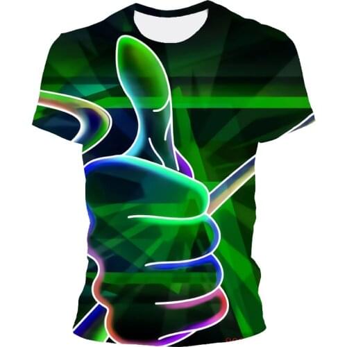 2021 summer mens top, finger printed T-shirt, new 3D mens T-shirt, leisure sports T-shirt, 3D quick dry printed T-shirt