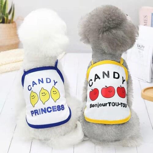 Summer Dog Clothes Printed Puppy Cat Pet Vest Breathable Comfortable Pet Shirt Indoor Vest For Small Medium Dog Schnauzer