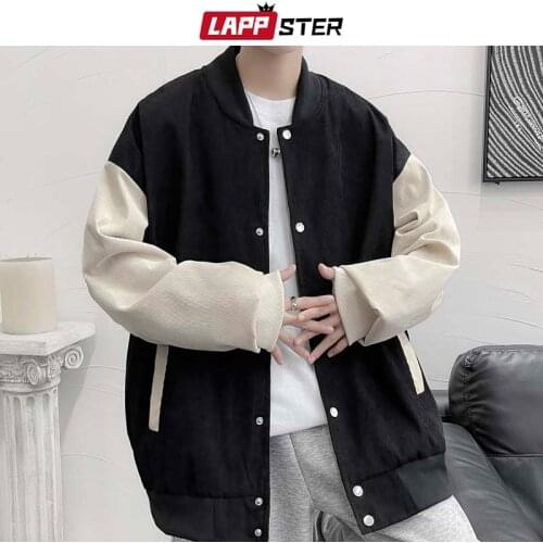 LAPPSTER Men Harajuku Oversized Colorful Varsity Jacket 2021 Mens Japanese Streetwear Jackets Coats Male Korean Y2k Windbreaker