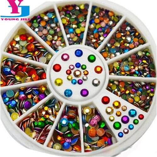 New 5 Box Nail Art Rhinestone Acrylic Kit 3D Nail Jewelry Charms Bling Crystal Decorations Nail Care DIY Nail Art Suppliers