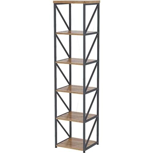 Space Office Metal Office Cabinet Bookshelf Shelf Line 072 Caucasian Oak-Anthracite