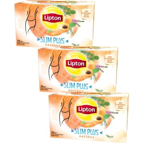 GREAT DRINK Lipton Glass Bag Herbal And Fruit Tea With Apricot 20 Pcs x 3 Pieces FREE SHİPPİNG
