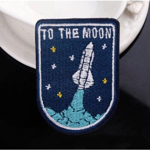 Iron On Patches DIY Rocket Airplane Patch On Clothes Embroidered Patches For Clothing Patch Sewing On Garment Apparel Accessory