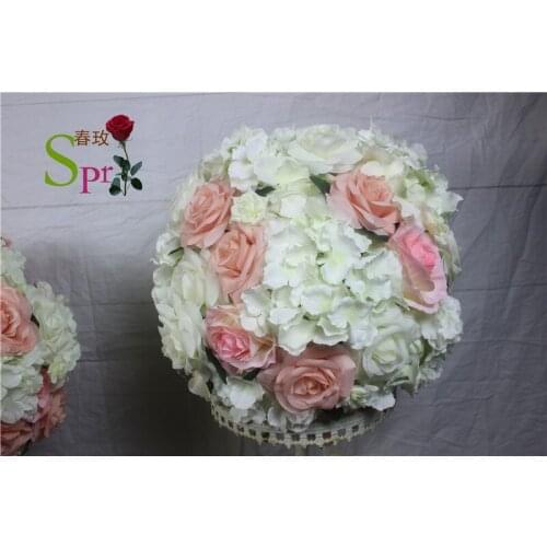 SPR Free shipping complete ball. wedding flowers artificial wedding floral stands flower ball decoration artificial rose