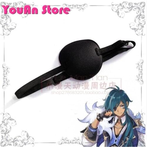Genshin Impact Kaeya Cosplay Eye Patch Adjustable Eye Patch Adult Kid Medical Patch Sleep Aid Pirate Cosplay Costume