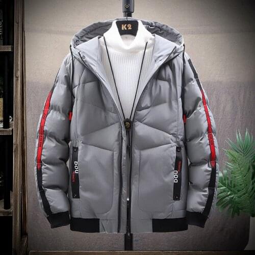 Drop Shipping New Fashion Men Winter Jacket Coat Hooded Warm Mens Winter Coat Casual Slim Fit Student Male Overcoat Streetwear