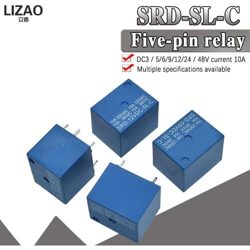 SONGLE Power Relay SRD-12VDC-SL-C SRD-03V 05V 09V 12V 24VDC-SL-A -SL-C 5V DC SRD-05VDC-SL-C 5Pin