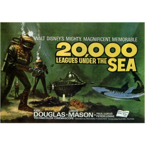 20,000 Leagues Under the Sea Movie Art Film Print Silk Poster 24x36inch