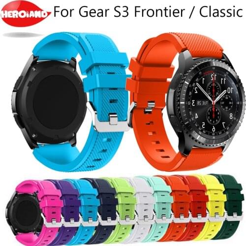 Silicone Watchband for Samsung Gear S3 Classic Frontier 22mm Silica gel Watch Band S 3 sport wrist Strap Replacement Bracelet