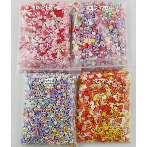 100g Mixed Polymer Hot Clay Sprinkles Colorful Candy for DIY Crafts Tiny Cute Plastic klei Accessories Scrapbook Hair Bow Center