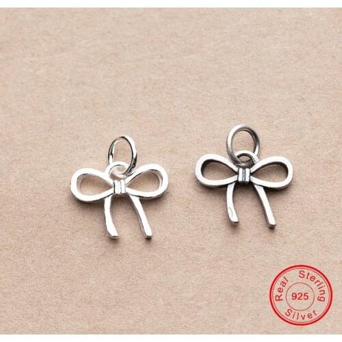 UQBing Silver Color Charms Jewelry Findings Matte Bow Pendant DIY Charms Wholesale