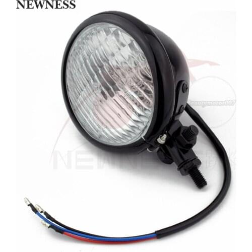 Black 4" MINI Motorcycle Vintage Headlight Head Light Headlight Lights Lighting for Universal Motorcycle HONDA HARLEY KAWASAKI