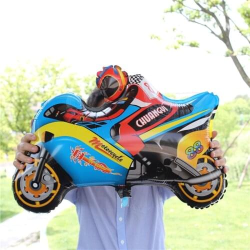 1pc Aluminum foil motorcycle balloon happy birthday party decoration balloons Cartoon Car Children Gifts Party Kids balls
