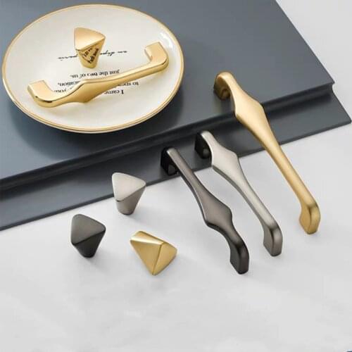 Pearl Gray Gold Cabinet Handles Zinc Alloy Light Luxury Drawer Knobs Kitchen Cupboard Door Pulls Furniture Handle