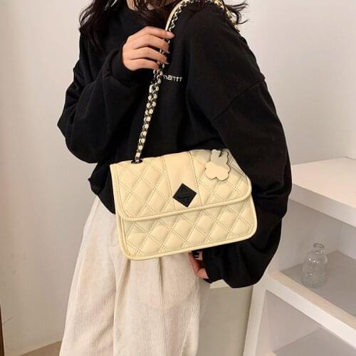 YOUSE Brand 2021 New Rhomboid Embroidered Bag Women Fashion Multi-link Chain Cross-body Bags One-shoulder Small Square Bags