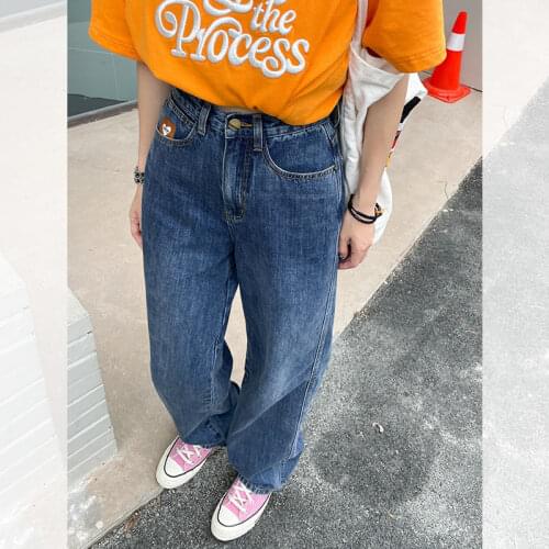 Woman Jeans High Waist Staight Leg Denim Blue Streetwear Vintage Quality 2021 Fashion Harajuku Straight Pants Women Clothing