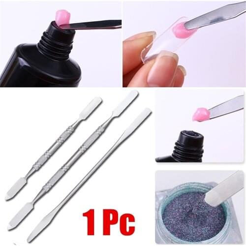 1 Piece Nail Art Stainless Steel Spoon Polish Cream Blender Mixing Palette Spatulas Spoon Stick Rod Tone Makeup Cosmetic Tools