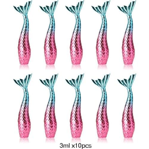 10pcs 3ml Mermaid Lip Gloss Tube Empty Liquid Lipstick Tube Lip Glaze Containers for Makeup DIY Cosmetic