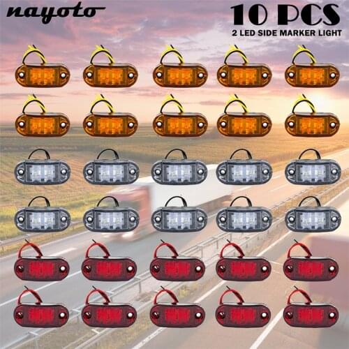 10x Strobe Light 2 Led Side Marker Diode External Tail Light Auto Car Trailer Truck Lorry 12V 24V Accessories Orange White Red