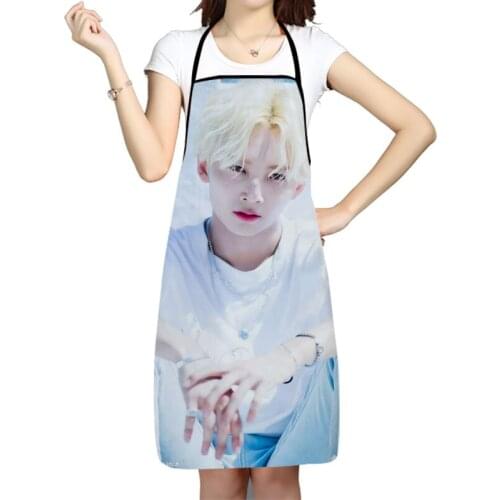 Seventeen Jeonghan Printed Kitchen Cooking Baking Aprons Home Cleaning 68*95cm Oxford Fabric For Women Man Home Delantal Cocina