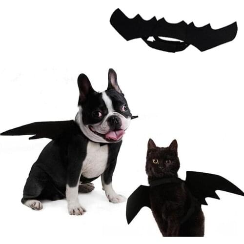 2021 New Pet Dog Cat Bat Wing Cosplay Prop Halloween Bat Fancy Dress Costume Outfit Cats Costumes Photo Props Headwear