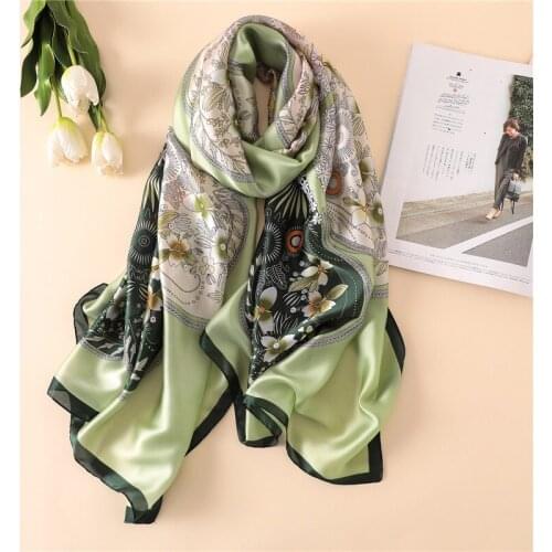 2021 Luxury Brand New Summer Women Silk Scarf Beach Hijab Shawls And Wraps Female Foulard Echarpe Designer Bandana Free Shipping