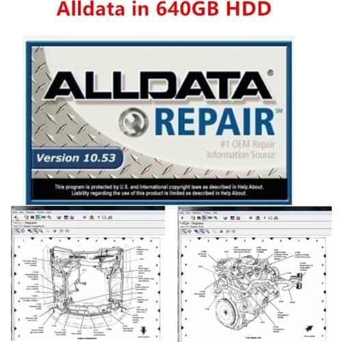 2021 Alldata Repair auto repair software 10.53v in 640gb hdd All data car software for cars and trucks with