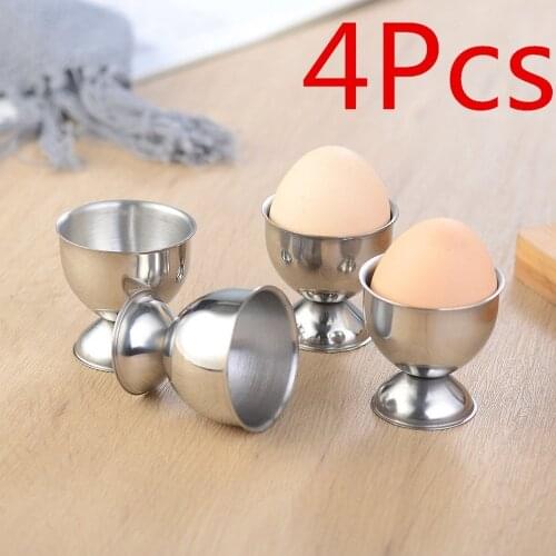 4Pcs Stainless Steel Boiled Egg Cups Stand Rack Eggs Holder Egg Holder Kitchen Breakfast Cooking Tool