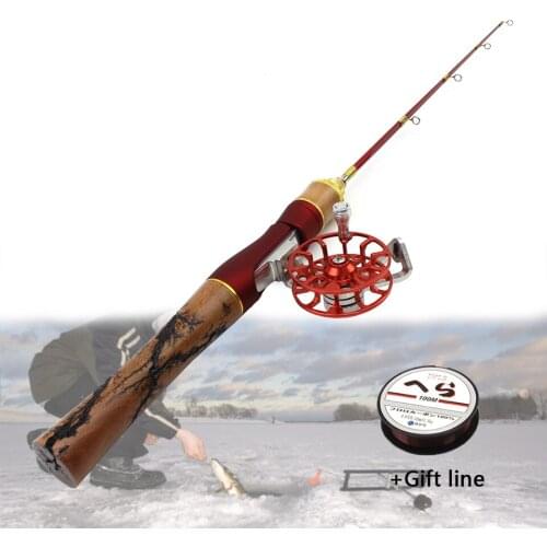 58cm Mini Telescopic Ice Fishing Rod Portable Carbon Fiber River Shrimp Carp Fishing Pole Winter Fishing Rod Tackle Pesc