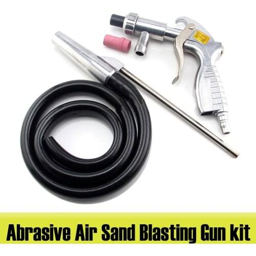 Abrasive Air Sand Blasting Gun kit 1 ceramic nozzle 1 steel nozzle 1 Sand Suction Pipe Industrial Air Sandblaster Gun Tools