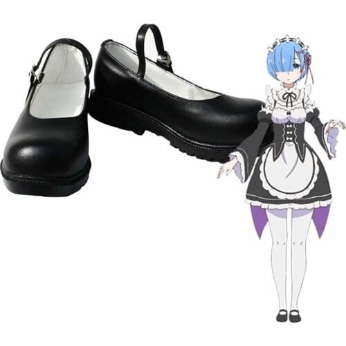 Anime Re Life in a Different World from Zero Rem Ram Cosplay Shoes Custom Made European Size