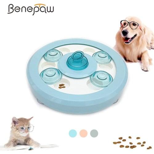 Benepaw Durable Food Dispensing Dog Puzzle Anti-slip Nontoxic IQ Training Puppy Toys Interactive Pet Slow Feeders Easy To Clean