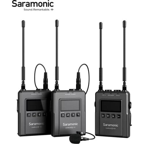 Saramonic UWMIC9S UHF Camera Wireless Lavalier Microphone System Dual Channel microphone for DSLR Camera Camcorder Broadcast