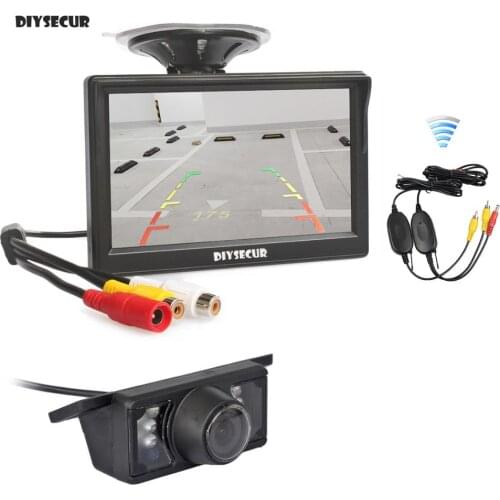 DIYSECUR Wireless 5inch Rear View Monitor Car Monitor Car Van Truck Parking IR Night Vision Reversing Camera Security System