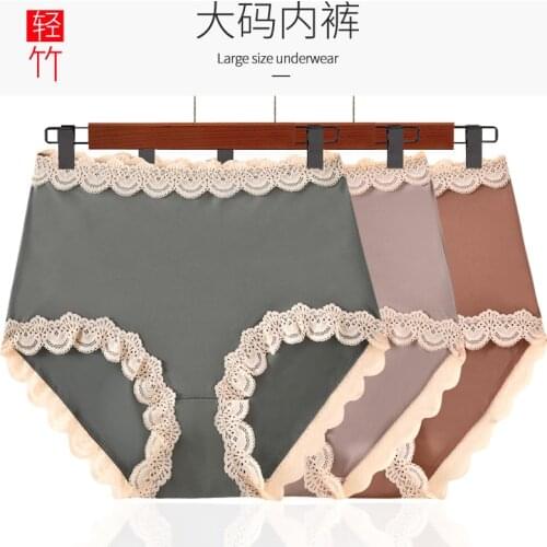 Large Sizes High Waist Lace Underwear High-grade Satin Extra Large Briefs 5XL Womens Lingeries Silky Panties 93