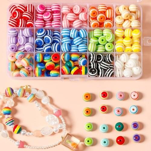 Childlike Striped Resin Solid Color Watermelon Beads DIY Beaded Necklace Material Jewelry Accessories