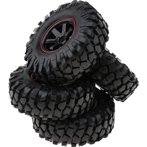MagiDeal 1/10 Scale 108mm Dia Black Rubber Tire Tyres w/ Wheel Hex Rim Metal for Axial SCX10 D90 RC Crawlers Truck Parts
