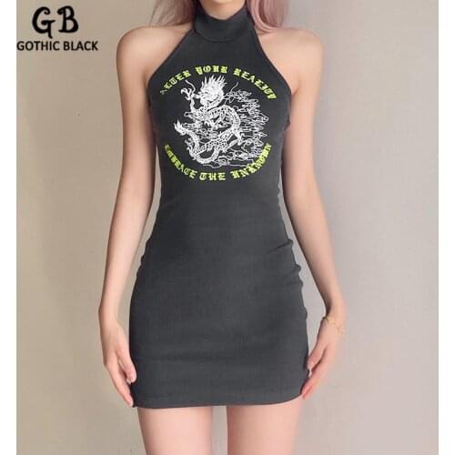 Летние платья с принтом Gothic Black China At AliExpress