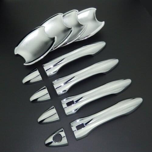 For Hyundai Tucson ix35 2010-2015 Car Styling Chrome Side Door Handle Cover Trim & Door Bowl Cover 2011 2012 2013 2014