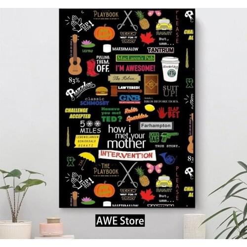 Canvas Painting How I Met Your Mother Poster and Prints HD Printed Quadro Quote Wall Art Picture for Living Room Decor Cuadros