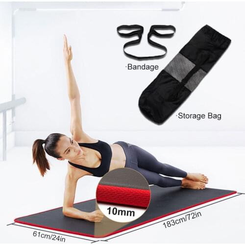 Fitness Mat 10mm for Beginner Thickened 1830*610mm Gym Mats Sports Training Fitness Pilates tapis Yoga Mats коврик для йоги