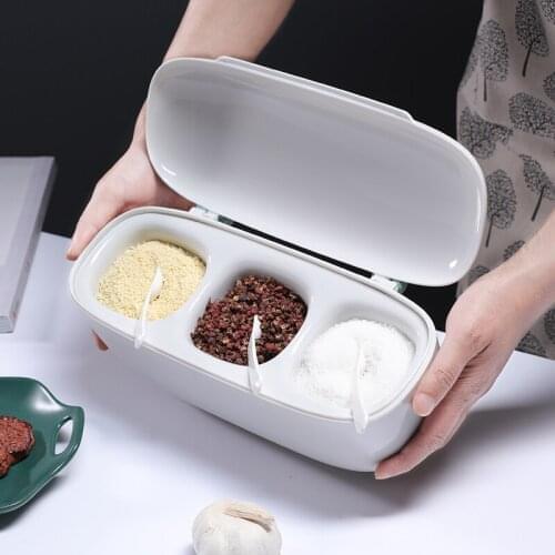Creative Design Seasoning Boxes Seasoning Containers Kitchen Storage Organizer 3 in 1 Box High Quality PP