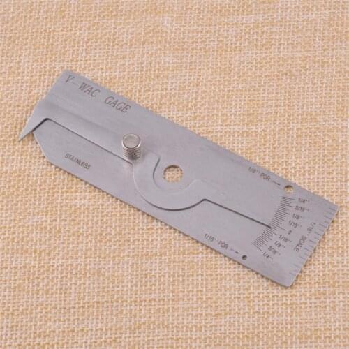 LETAOSK 4" Stainless Steel Single Weld Gauge for V-WAC Welding Biting Edge Undercut Inspection Inch Reading 10.2x3.2 cm