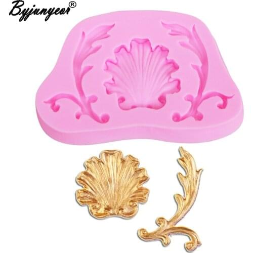 M978 Conch BorderUV Resin Silicone Mold Fondant Chocolate Candy Gumpaste Lollipop Crystal Epoxy Soft Clay Bake Tools