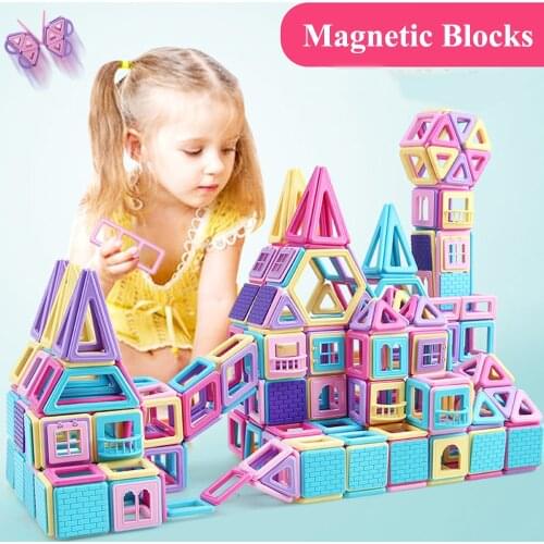 Magnet Blocks 62-258pcs Mini Magnetic Designer Construction Set Model & Building Toys For Children Kids Educational Gifts
