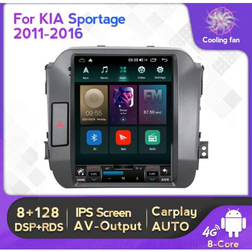 6G 128G Tesla Style Android 11 BT Carplay Car dvd Radio Multimedia Video Player For KIA Sportage 3 2010 2011-2016 GPS Navigation
