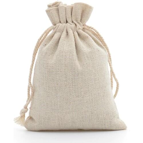 1000pcs Handmade 8X10cm Muslin Cotton Drawstring Packaging Gift Bags for Coffee Bean Jewelry Pouch Storage Wedding Favors Bags