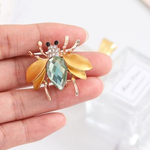 Cute insect brooch pin rhinestone bee brooch ladies jewelry wedding party gift