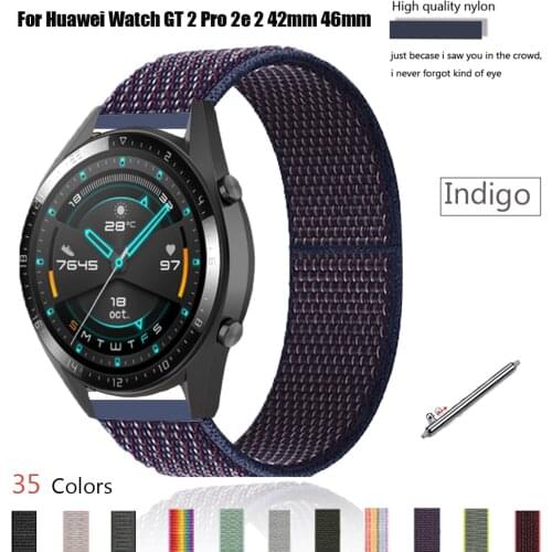 Nylon StrapFor Huawei Watch GT 2 Pro 2e 20mm 22mm Wrist belts Sport WatchBands for huawei watch GT 2 42mm 46mm Loop Bracelets